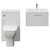 Avant Satin White 1100mm Wall Mounted Single Drawer Vanity Unit and Toilet Suite with Angel Basin Front View