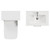 Avant Satin White 1100mm Wall Mounted Single Drawer Vanity Unit and Toilet Suite with Angel Basin Top View