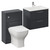 Avant Satin Anthracite 1100mm Wall Mounted 2 Drawer Vanity Unit and Toilet Suite with Angel Basin Left Hand View