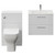 Avant Satin White 1100mm Wall Mounted 2 Drawer Vanity Unit and Toilet Suite with Angel Basin Front View