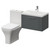 Avant Satin Grey 600mm Wall Mounted Single Drawer Vanity Unit and Kingston Toilet Suite with Glide Basin Right Hand View