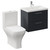 Avant Satin Anthracite 600mm Wall Mounted 2 Drawer Vanity Unit and Kingston Toilet Suite with Glide Basin Left Hand View