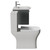 Avant Satin Grey 600mm Wall Mounted Single Drawer Vanity Unit and Kingston Toilet Suite with Arc Basin Side View