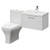 Avant Satin White 600mm Wall Mounted Single Drawer Vanity Unit and Kingston Toilet Suite with Arc Basin Right Hand View