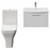 Avant Satin White 600mm Wall Mounted Single Drawer Vanity Unit and Kingston Toilet Suite with Arc Basin Front View