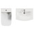 Avant Satin Green 600mm Wall Mounted 2 Drawer Vanity Unit and Kingston Toilet Suite with Arc Basin Top View