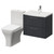 Avant Satin Anthracite 600mm Wall Mounted 2 Drawer Vanity Unit and Kingston Toilet Suite with Arc Basin Right Hand View