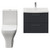 Avant Satin Anthracite 600mm Wall Mounted 2 Drawer Vanity Unit and Kingston Toilet Suite with Arc Basin Front View
