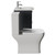 Avant Satin Anthracite 600mm Wall Mounted 2 Drawer Vanity Unit and Kingston Toilet Suite with Arc Basin Side View