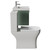Avant Satin Green 600mm Wall Mounted Single Drawer Vanity Unit and Kingston Toilet Suite with Rimini Basin Side View