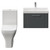Avant Satin Grey 600mm Wall Mounted Single Drawer Vanity Unit and Kingston Toilet Suite with Rimini Basin Front View
