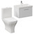 Avant Satin White 600mm Wall Mounted Single Drawer Vanity Unit and Kingston Toilet Suite with Rimini Basin Left Hand View