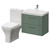 Avant Satin Green 600mm Wall Mounted 2 Drawer Vanity Unit and Kingston Toilet Suite with Rimini Basin Right Hand View