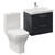 Avant Satin Anthracite 600mm Wall Mounted 2 Drawer Vanity Unit and Kingston Toilet Suite with Rimini Basin Left Hand View