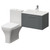 Avant Satin Grey 600mm Wall Mounted Single Drawer Vanity Unit and Kingston Toilet Suite with Angel Basin Right Hand View