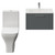 Avant Satin Grey 600mm Wall Mounted Single Drawer Vanity Unit and Kingston Toilet Suite with Angel Basin Front View