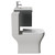 Avant Satin Grey 600mm Wall Mounted Single Drawer Vanity Unit and Kingston Toilet Suite with Angel Basin Side View