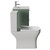 Avant Satin Green 600mm Wall Mounted 2 Drawer Vanity Unit and Toilet Suite with Angel Basin Side View