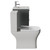 Avant Satin Grey 600mm Wall Mounted 2 Drawer Vanity Unit and Toilet Suite with Angel Basin Side View