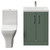 Avant Satin Green 600mm 2 Door Vanity Unit and Kingston Toilet Suite with Glide Basin Front View