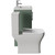 Avant Satin Green 600mm 2 Door Vanity Unit and Kingston Toilet Suite with Glide Basin Side View