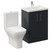 Avant Satin Anthracite 600mm 2 Door Vanity Unit and Kingston Toilet Suite with Glide Basin Left Hand View