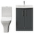 Avant Satin Grey 600mm 2 Door Vanity Unit and Kingston Toilet Suite with Arc Basin Front View