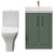 Avant Satin Green 600mm 2 Door Vanity Unit and Kingston Toilet Suite with Rimini Basin Front View