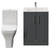 Avant Satin Grey 600mm 2 Door Vanity Unit and Kingston Toilet Suite with Angel Basin Front View