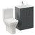 Avant Satin Grey 600mm 2 Door Vanity Unit and Kingston Toilet Suite with Angel Basin Left Hand View