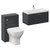 Avant Satin Anthracite 1300mm Wall Mounted Single Drawer Vanity Unit and Toilet Suite with Glide Basin Left Hand View thumbnail