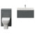 Avant Satin Grey 1300mm Wall Mounted Single Drawer Vanity Unit and Toilet Suite with Glide Basin Front View