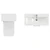Avant Satin White 1300mm Wall Mounted Single Drawer Vanity Unit and Toilet Suite with Glide Basin Top View