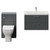 Avant Satin Grey 1300mm Wall Mounted 2 Drawer Vanity Unit and Toilet Suite with Glide Basin Front View