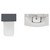 Avant Satin Anthracite 1300mm Wall Mounted Single Drawer Vanity Unit and Toilet Suite with Arc Basin Top View thumbnail