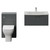 Avant Satin Grey 1300mm Wall Mounted Single Drawer Vanity Unit and Toilet Suite with Arc Basin Front View