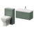 Avant Satin Green 1300mm Wall Mounted Single Drawer Vanity Unit and Toilet Suite with Rimini Basin Right Hand View