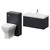 Avant Satin Anthracite 1300mm Wall Mounted Single Drawer Vanity Unit and Toilet Suite with Rimini Basin Right Hand View thumbnail