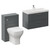 Avant Satin Grey 1300mm Wall Mounted 2 Drawer Vanity Unit and Toilet Suite with Rimini Basin Left Hand View
