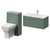 Avant Satin Green 1300mm Wall Mounted Single Drawer Vanity Unit and Toilet Suite with Angel Basin Right Hand View