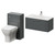 Avant Satin Grey 1300mm Wall Mounted Single Drawer Vanity Unit and Toilet Suite with Angel Basin Right Hand View