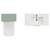 Avant Satin Green 1300mm Wall Mounted 2 Drawer Vanity Unit and Toilet Suite with Angel Basin Top View