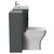 Avant Satin Grey 1300mm Wall Mounted 2 Drawer Vanity Unit and Toilet Suite with Angel Basin Side View