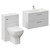 Avant Satin White 1300mm Wall Mounted 2 Drawer Vanity Unit and Toilet Suite with Angel Basin Left Hand View