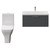 Avant Satin Grey 800mm Wall Mounted Single Drawer Vanity Unit and Kingston Toilet Suite with Glide Basin Front View
