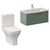 Avant Satin Green 800mm Wall Mounted Single Drawer Vanity Unit and Kingston Toilet Suite with Arc Basin Left Hand View