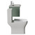 Avant Satin Green 800mm Wall Mounted Single Drawer Vanity Unit and Kingston Toilet Suite with Arc Basin Side View