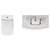 Avant Satin White 800mm Wall Mounted Single Drawer Vanity Unit and Kingston Toilet Suite with Arc Basin Top View