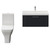 Avant Satin Anthracite 800mm Wall Mounted Single Drawer Vanity Unit and Kingston Toilet Suite with Rimini Basin Front View