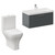 Avant Satin Grey 800mm Wall Mounted Single Drawer Vanity Unit and Kingston Toilet Suite with Rimini Basin Left Hand View